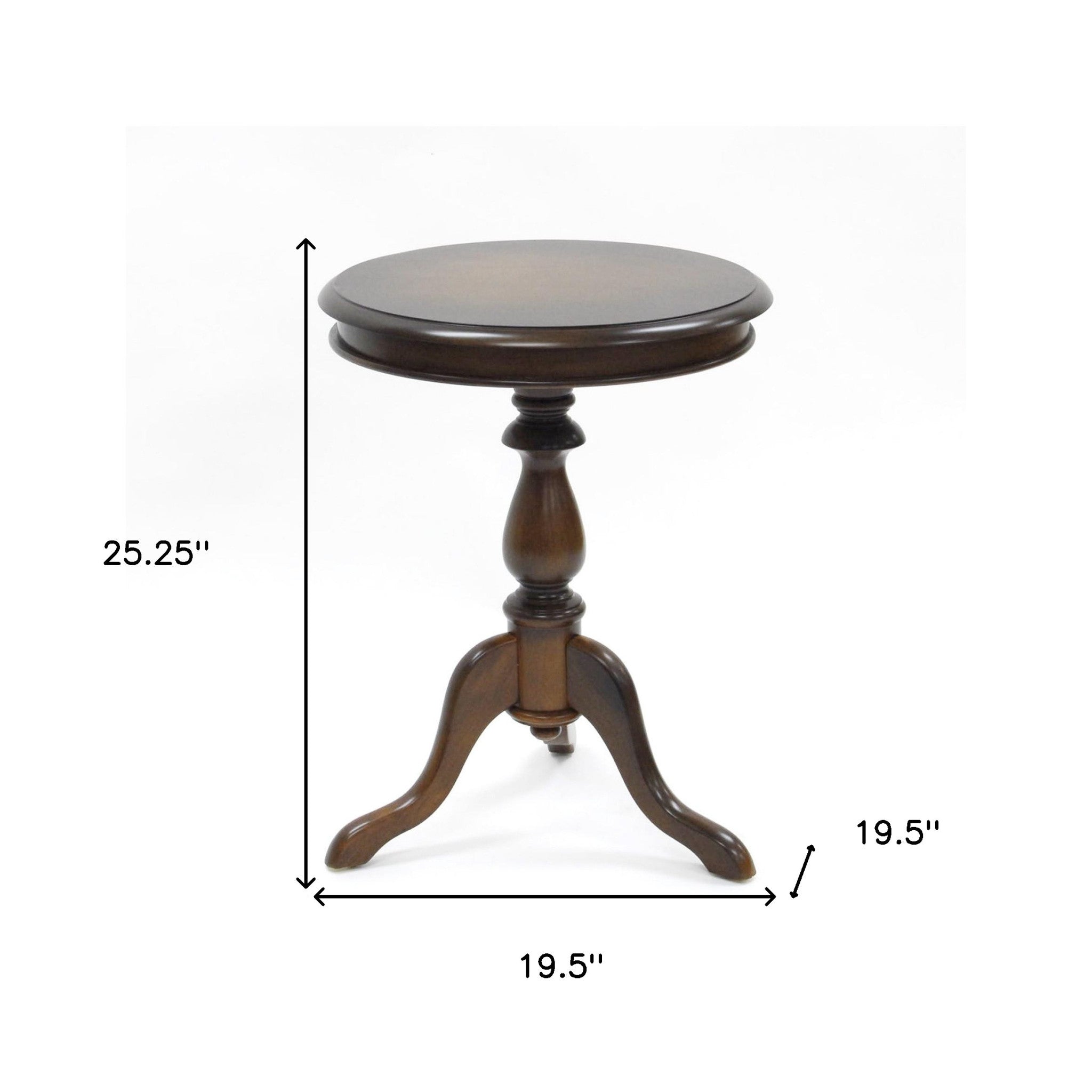 25" Dark Brown Manufactured Wood Round End Table - Homeroots - Flyclothing LLC