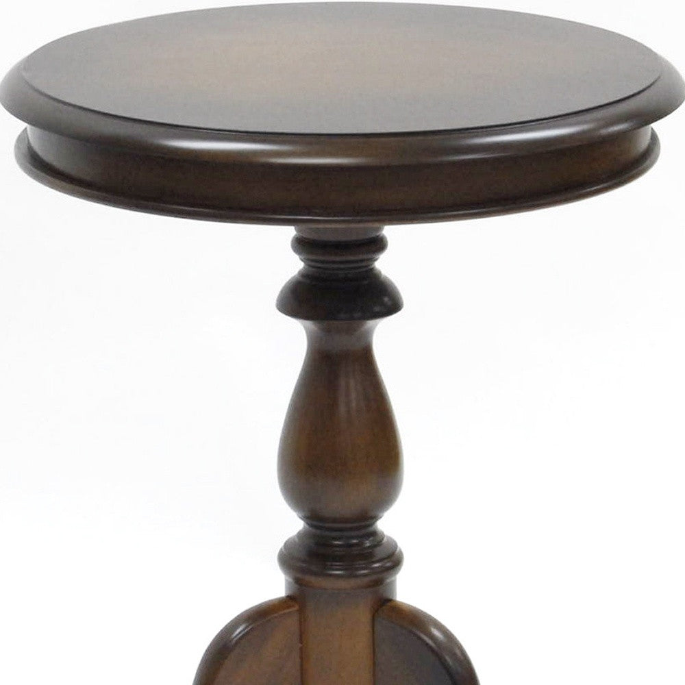 25" Dark Brown Manufactured Wood Round End Table - Homeroots - Flyclothing LLC