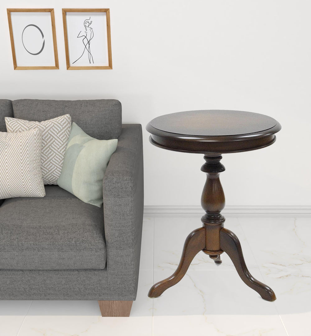 25" Dark Brown Manufactured Wood Round End Table - Homeroots - Flyclothing LLC