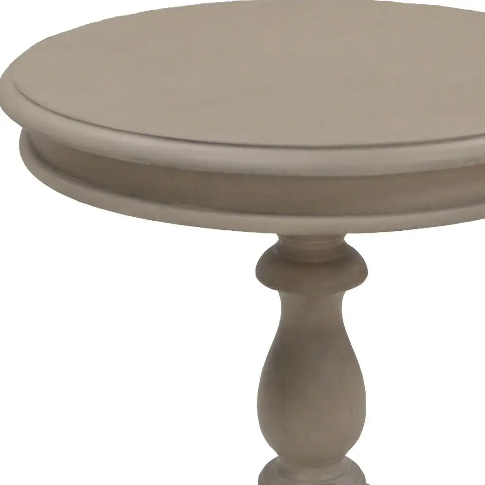 25" Taupe Gray Manufactured Wood Round End Table - Homeroots - Flyclothing LLC