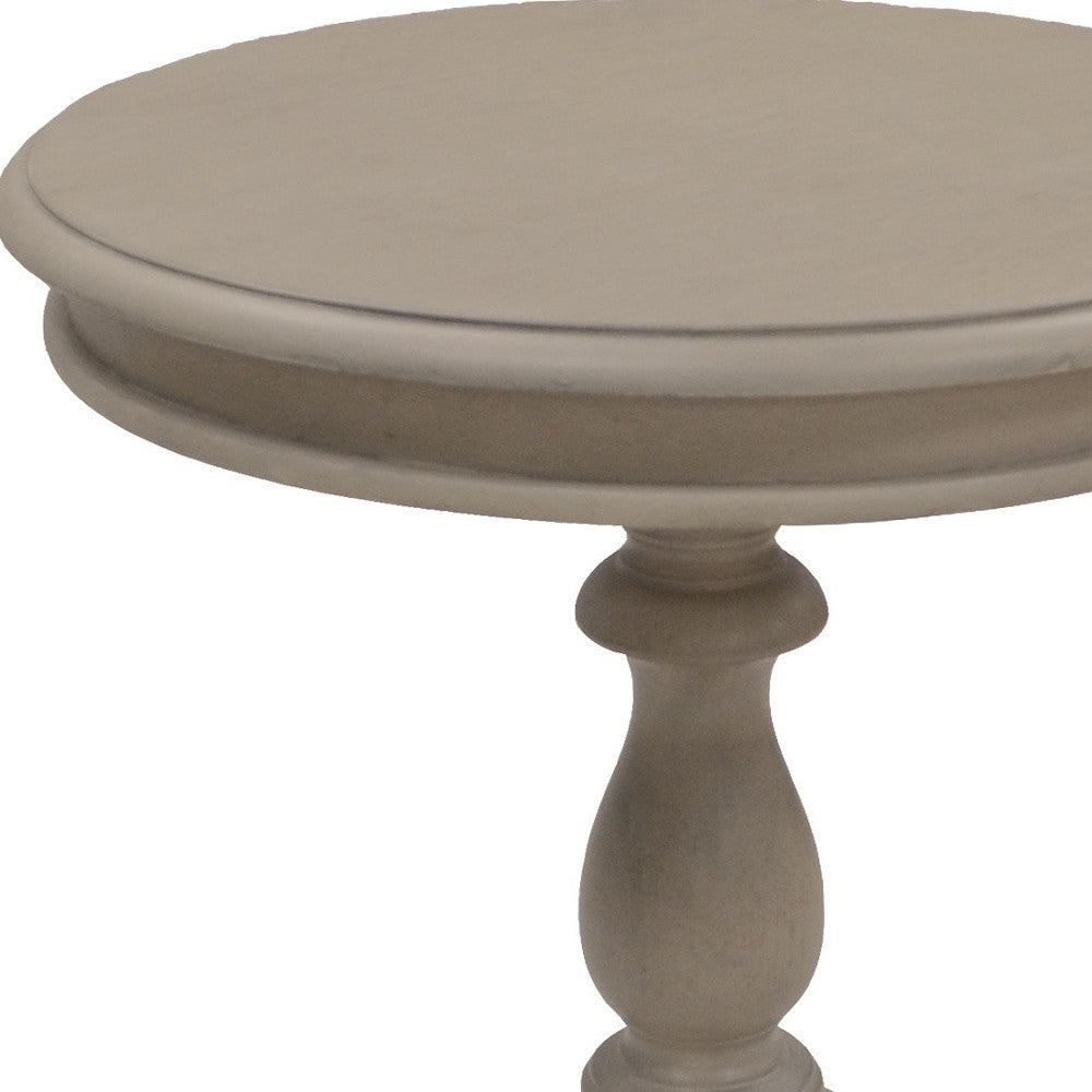 25" Taupe Gray Manufactured Wood Round End Table - Homeroots - Flyclothing LLC