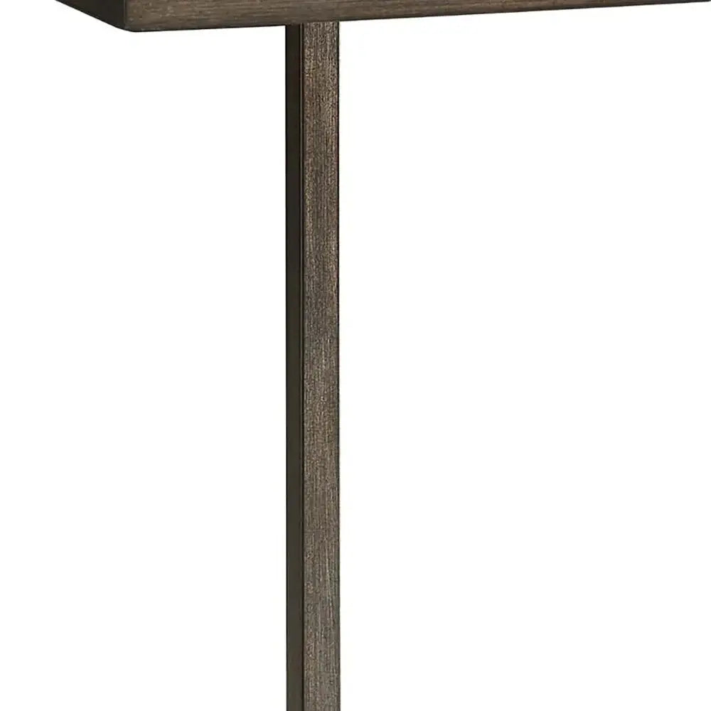 25" Black And Oak Solid Wood Rectangular End Table - Homeroots - Flyclothing LLC