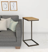 25" Black And Oak Solid Wood Rectangular End Table - Homeroots - Flyclothing LLC