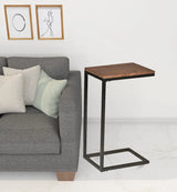25" Black And Chestnut Solid Wood Rectangular End Table - Homeroots - Flyclothing LLC