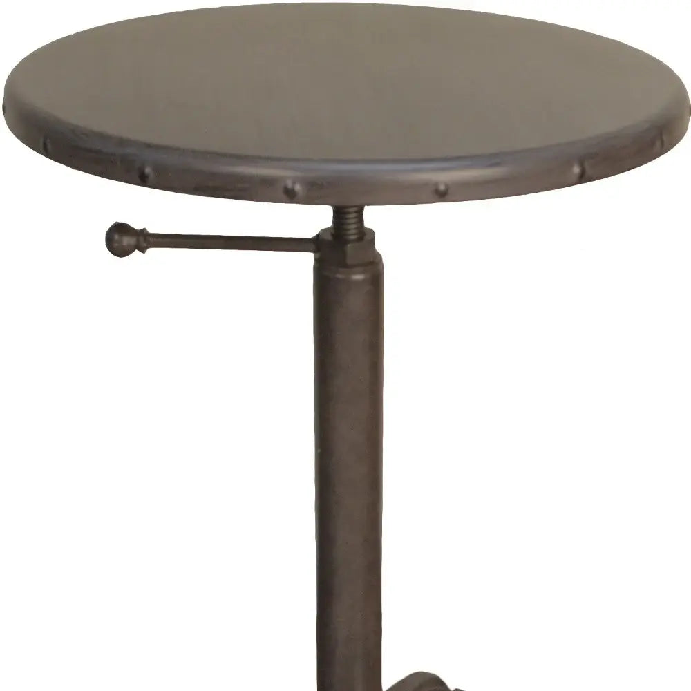 22" Industrial And Inustrial Iron Round End Table - Homeroots - Flyclothing LLC