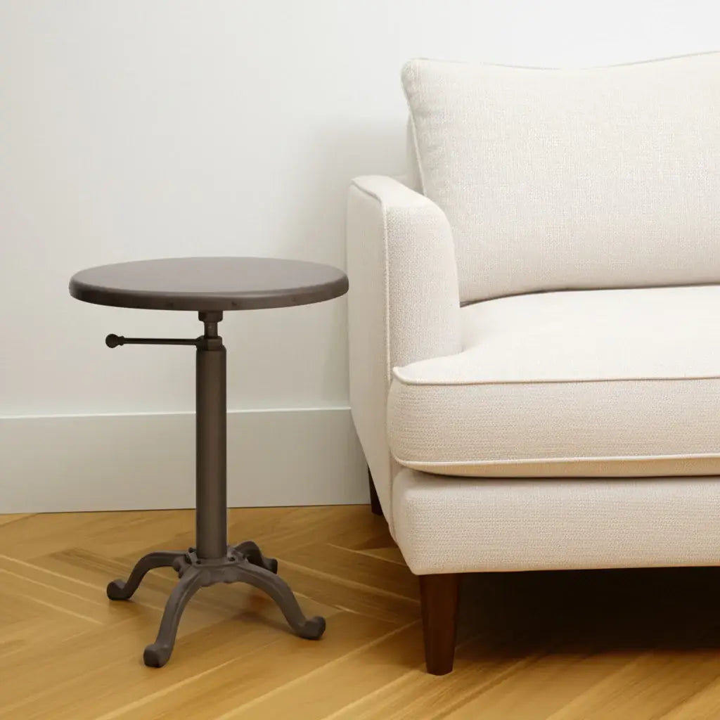 22" Industrial And Inustrial Iron Round End Table - Homeroots - Flyclothing LLC