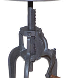 19" Gray Iron Height Adjustable Round End Table - Homeroots