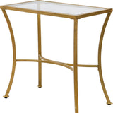 24" Antique Nickel Metal Round End Table
