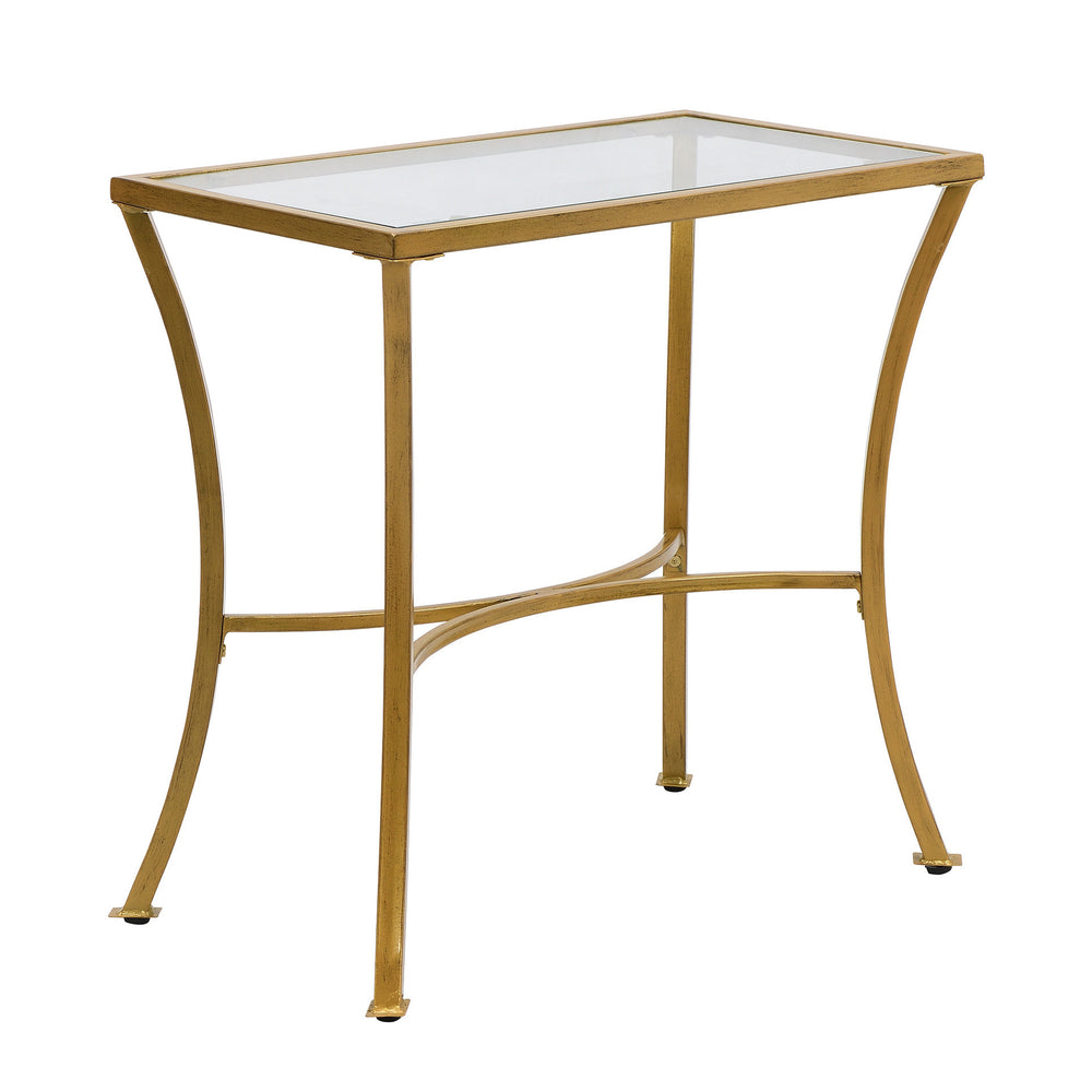 24" Antique Nickel Metal Round End Table - Homeroots - Flyclothing LLC