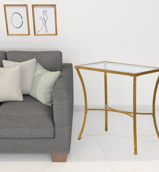 24" Antique Nickel Metal Round End Table - Homeroots - Flyclothing LLC