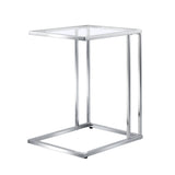 25" Chrome And Clear Glass Square End Table - Homeroots - Flyclothing LLC