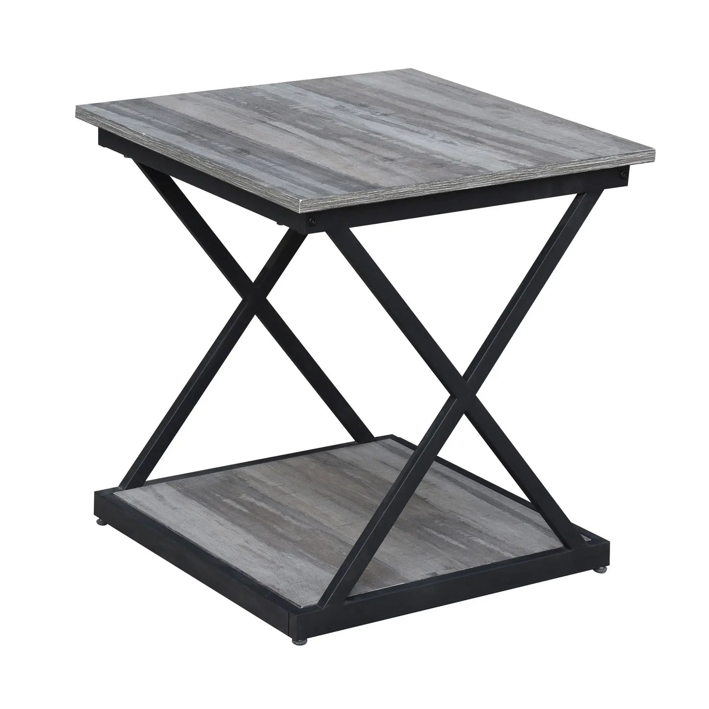 20" Black And Brown Manufactured Wood Square End Table - Homeroots - Flyclothing LLC