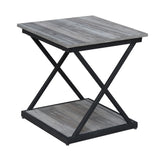 20" Black And Brown Manufactured Wood Square End Table - Homeroots - Flyclothing LLC