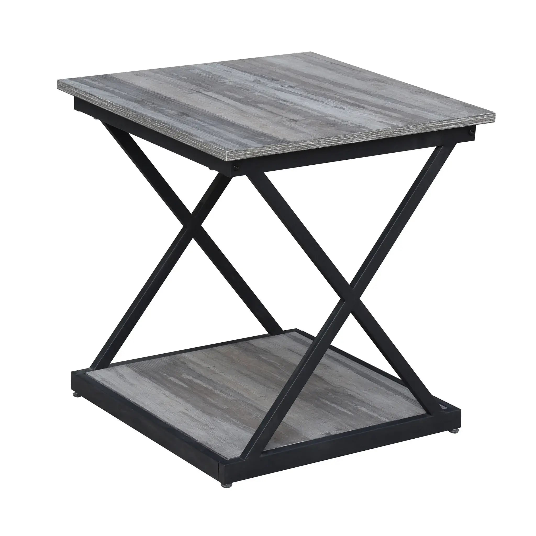 20" Black And Brown Manufactured Wood Square End Table - Homeroots - Flyclothing LLC
