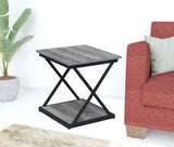 20" Black And Brown Manufactured Wood Square End Table - Homeroots - Flyclothing LLC