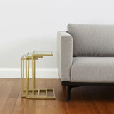 24" Gold Glass Rectangular End Table - Homeroots - Flyclothing LLC