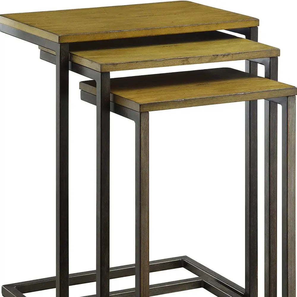 24" Black And Brown Solid Wood Rectangular End Table - Homeroots - Flyclothing LLC