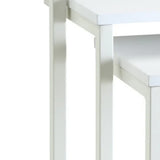 Set of Three 24" White Solid Wood And Steel Nested End Tables - Homeroots - Flyclothing LLC
