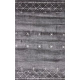 5' X 8' Black Gray and White Abstract Ombre with Stars Hand Loomed Area Rug - Homeroots - Flyclothing LLC