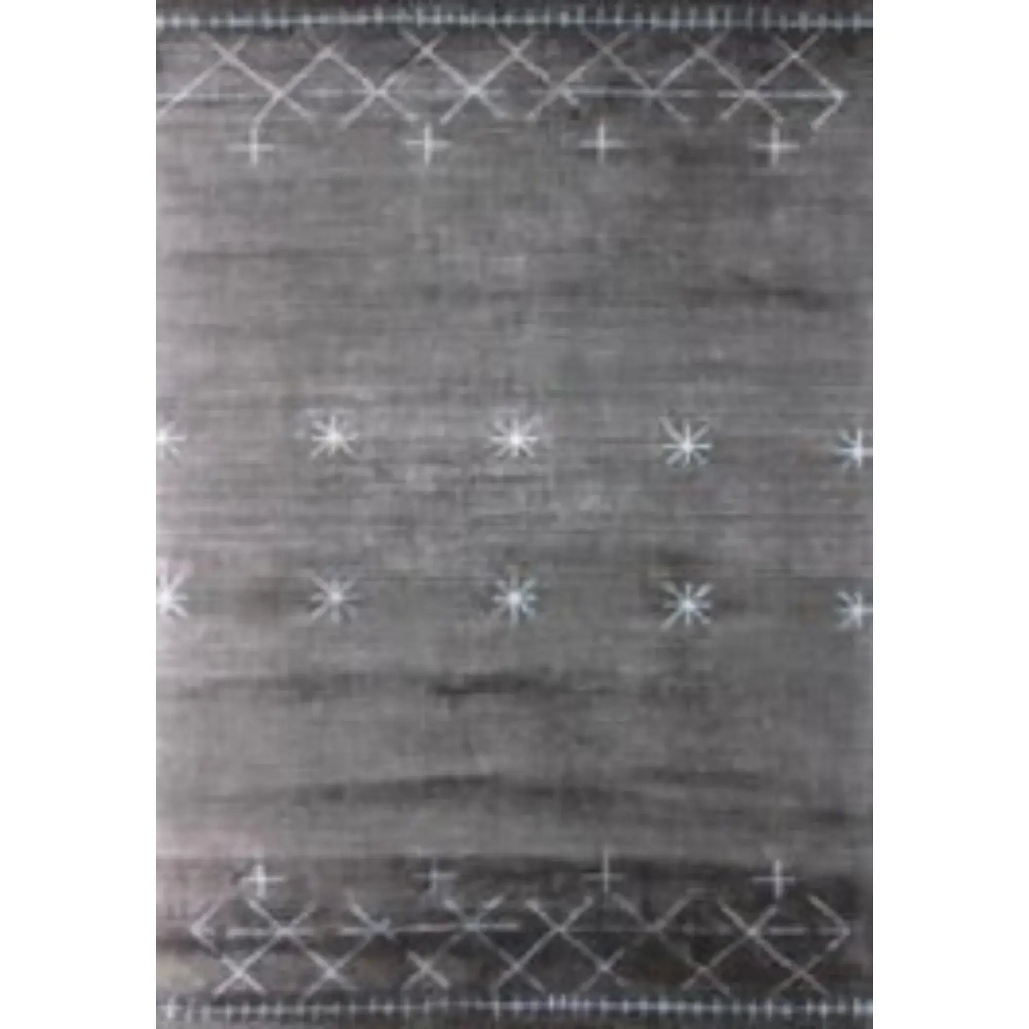 5' X 8' Charcoal And Silver Abstract Ombre with Stars Hand Loomed Area Rug - Homeroots - Flyclothing LLC