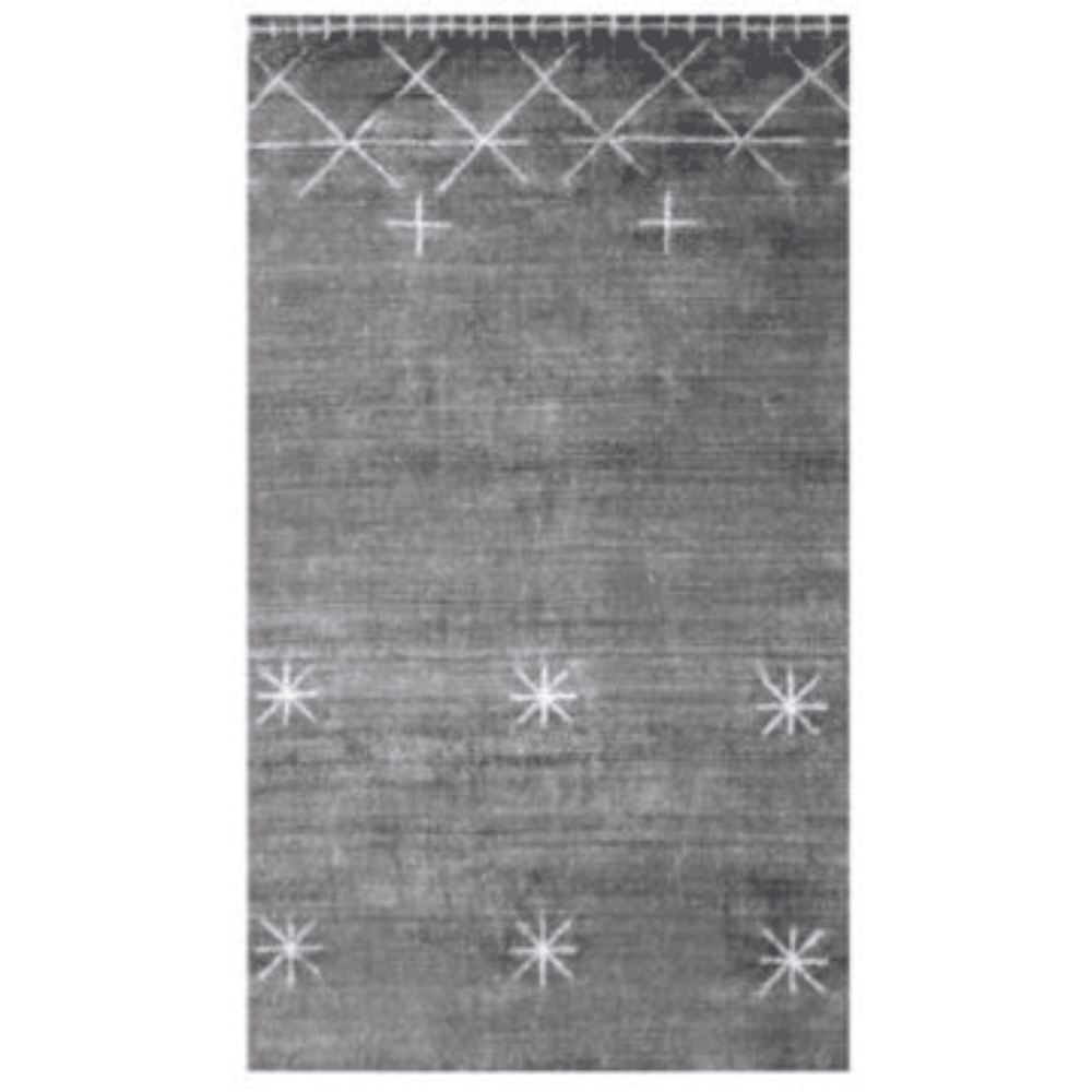 5' X 8' Charcoal And Silver Abstract Ombre with Stars Hand Loomed Area Rug - Homeroots - Flyclothing LLC