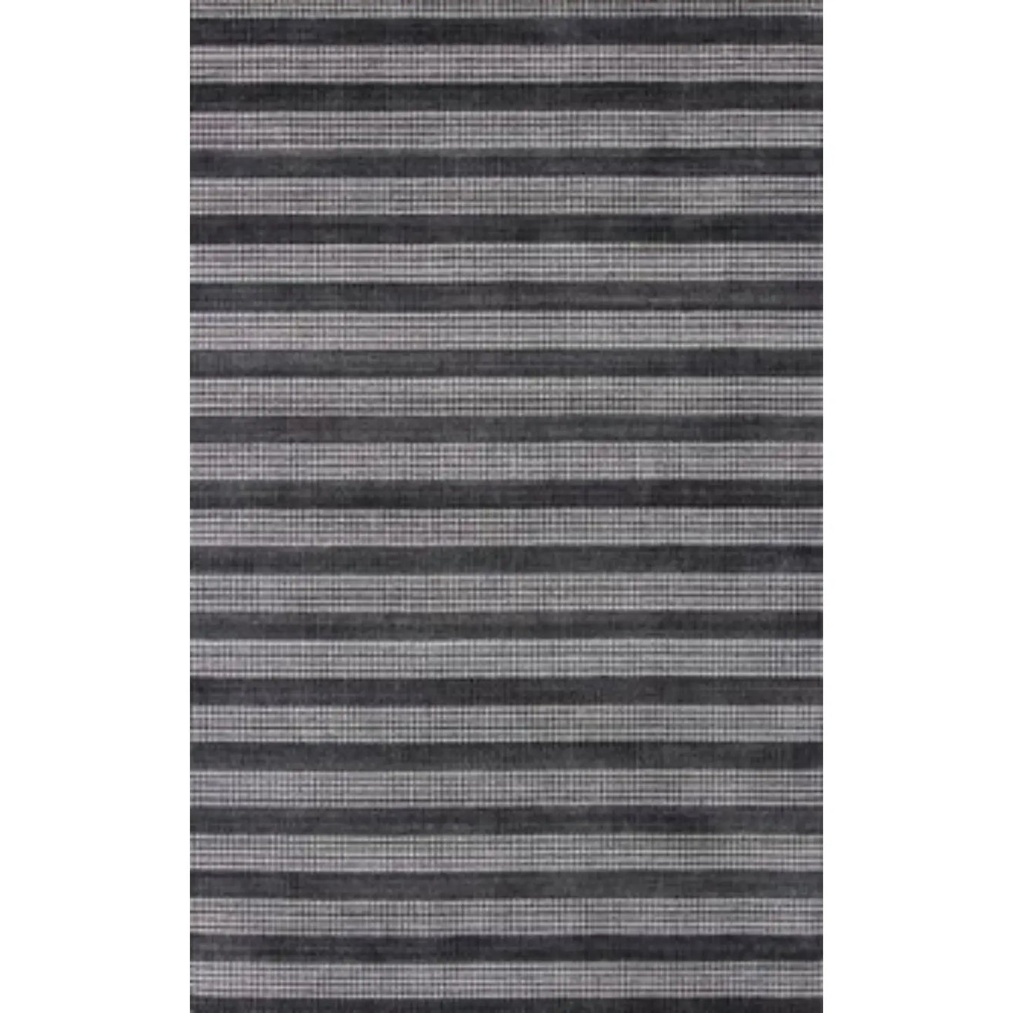 5' X 8' Black And White Striped Hand Loomed Area Rug - Homeroots - Flyclothing LLC