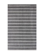 5' X 10' Black And Gray Striped Hand Loomed Area Rug - Homeroots - Flyclothing LLC