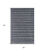 5' X 8' Blue And Black Hand Loomed Area Rug - Homeroots - Flyclothing LLC
