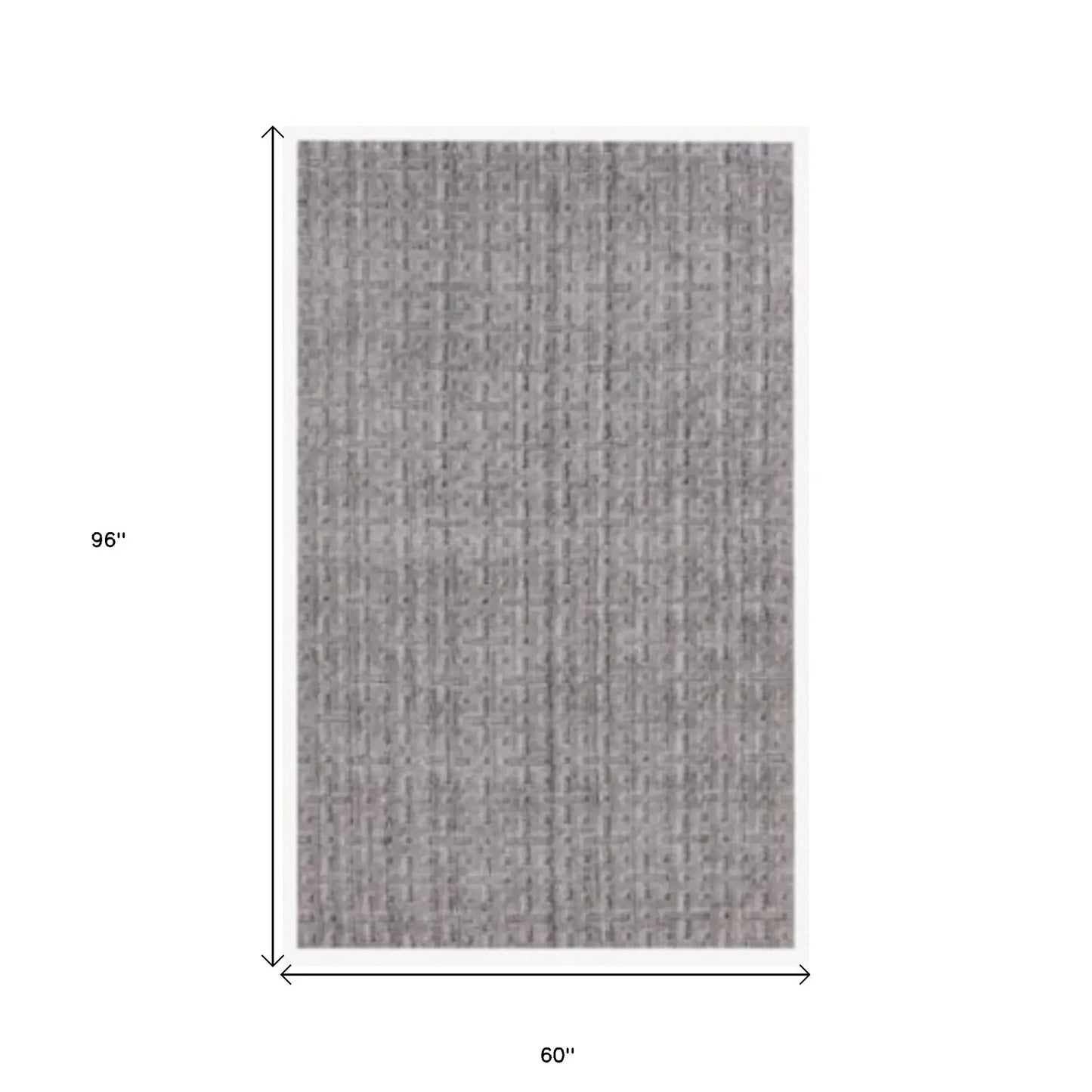 5' X 8' Tan And Charcoal Plaid Cross Hand Loomed Area Rug - Homeroots - Flyclothing LLC