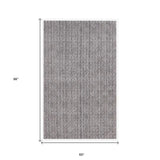 5' X 8' Tan And Charcoal Plaid Cross Hand Loomed Area Rug - Homeroots - Flyclothing LLC