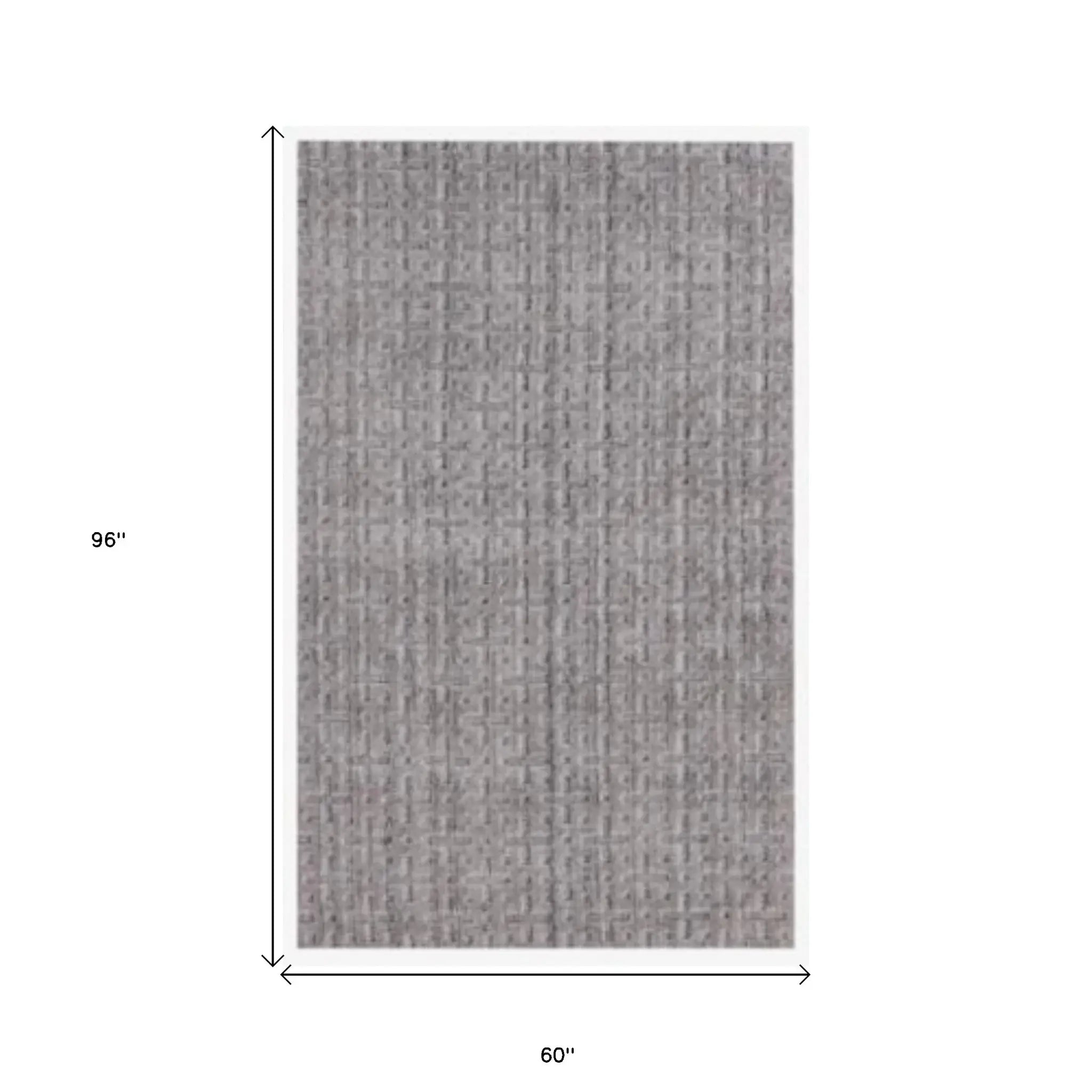 5' X 8' Tan And Charcoal Plaid Cross Hand Loomed Area Rug - Homeroots - Flyclothing LLC