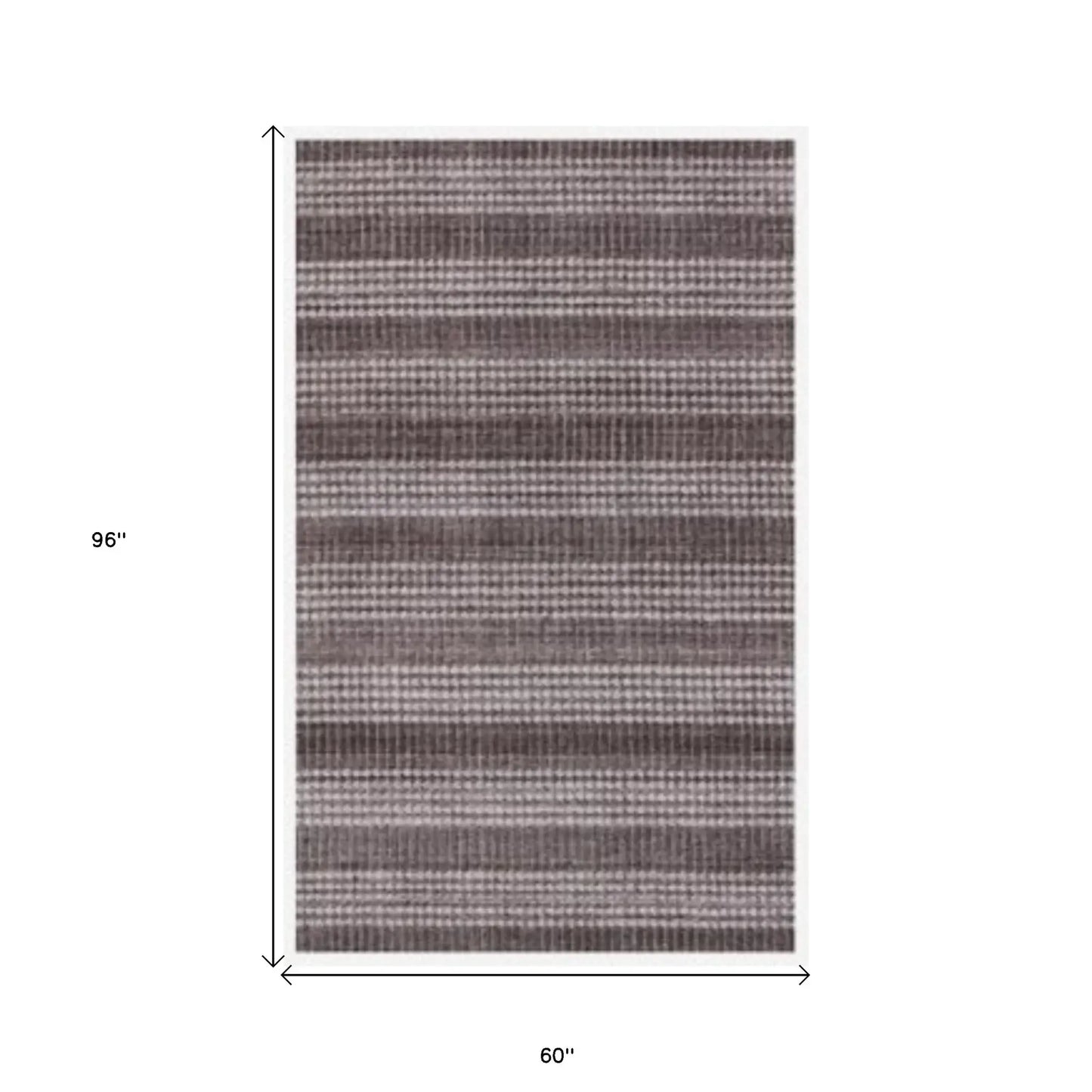 5' X 8' Rust And White Striped Hand Loomed Area Rug - Homeroots - Flyclothing LLC