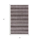 5' X 8' Rust And White Striped Hand Loomed Area Rug - Homeroots - Flyclothing LLC
