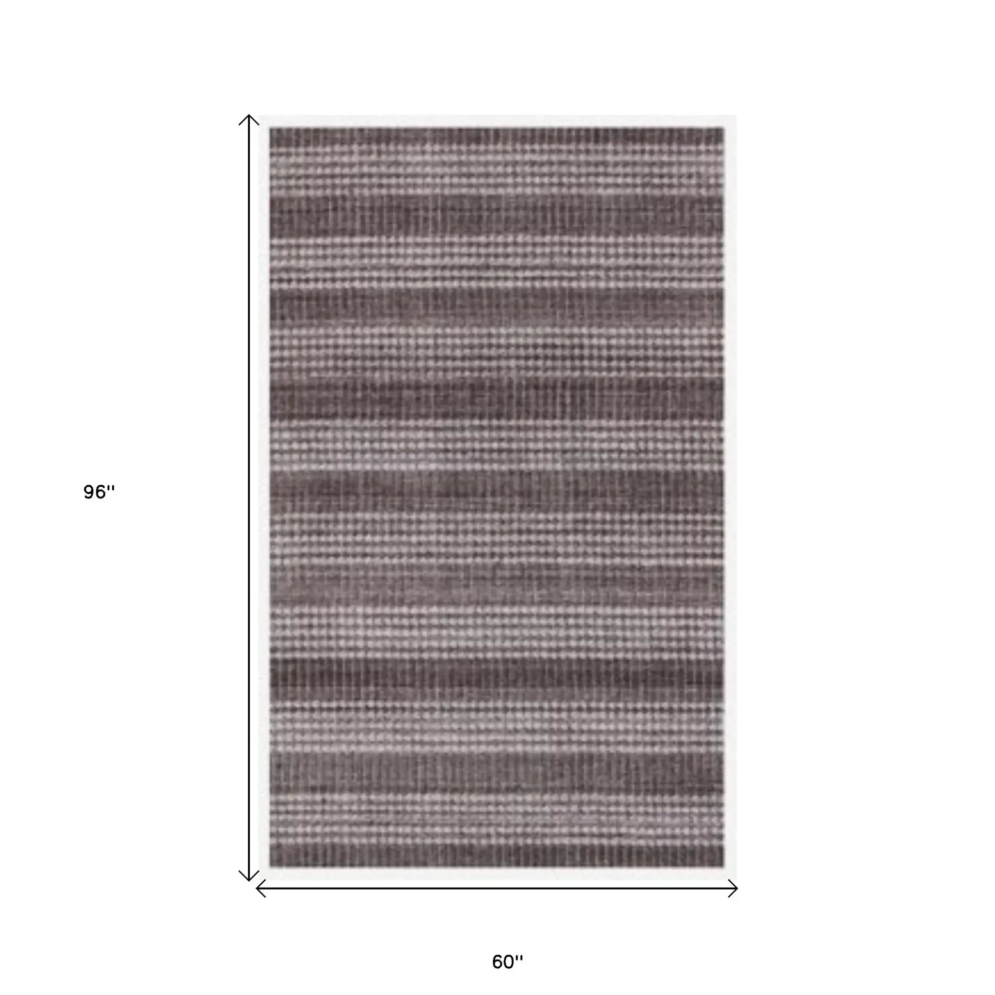 5' X 8' Rust And White Striped Hand Loomed Area Rug - Homeroots - Flyclothing LLC