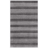 5' X 8' Dark Grey And White Striped Hand Loomed Area Rug - Homeroots - Flyclothing LLC