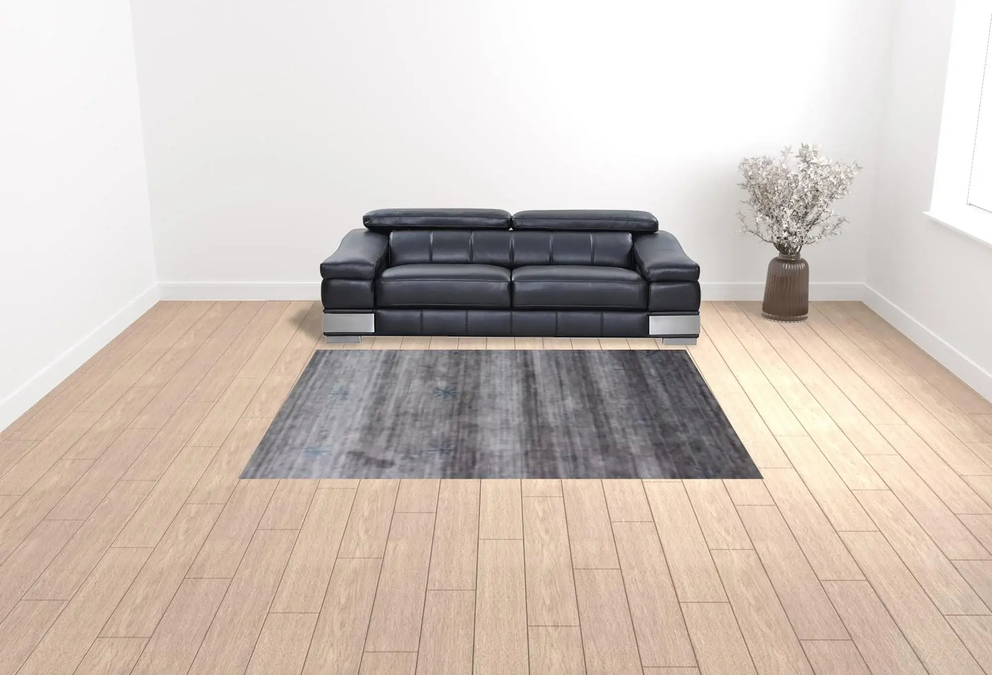 8' X 11' Silver And Blue Ombre Hand Loomed Area Rug - Homeroots - Flyclothing LLC