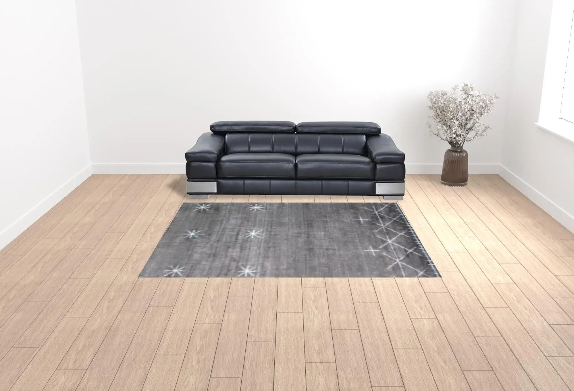 8' X 11' Sliver And Charcoal Ombre Hand Loomed Area Rug - Homeroots - Flyclothing LLC