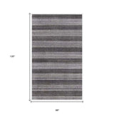 8' X 10' Dark Grey And Whie Hand Loomed Area Rug - Homeroots - Flyclothing LLC