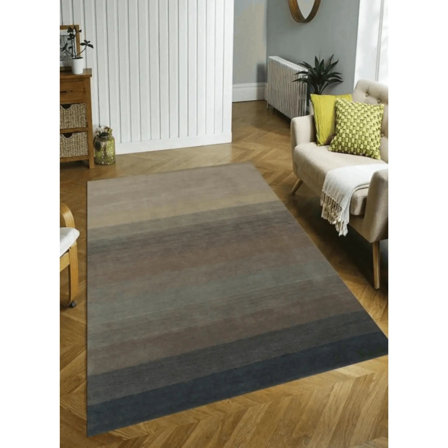 8' X 10' Indigo And Tan Hand Loomed Area Rug - Homeroots - Flyclothing LLC