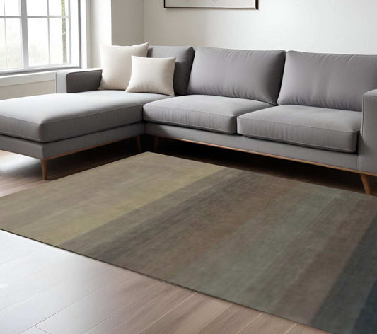 8' X 10' Indigo And Tan Hand Loomed Area Rug - Homeroots - Flyclothing LLC