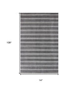 9' X 12' Black And Dark Grey Hand Loomed Area Rug - Homeroots - Flyclothing LLC