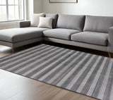 9' X 12' Black And Dark Grey Hand Loomed Area Rug - Homeroots - Flyclothing LLC