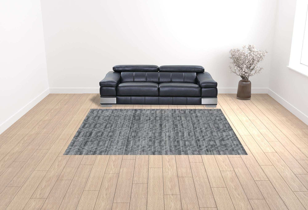 9' X 12' Blue And Charcoal Hand Loomed Area Rug - Homeroots - Flyclothing LLC