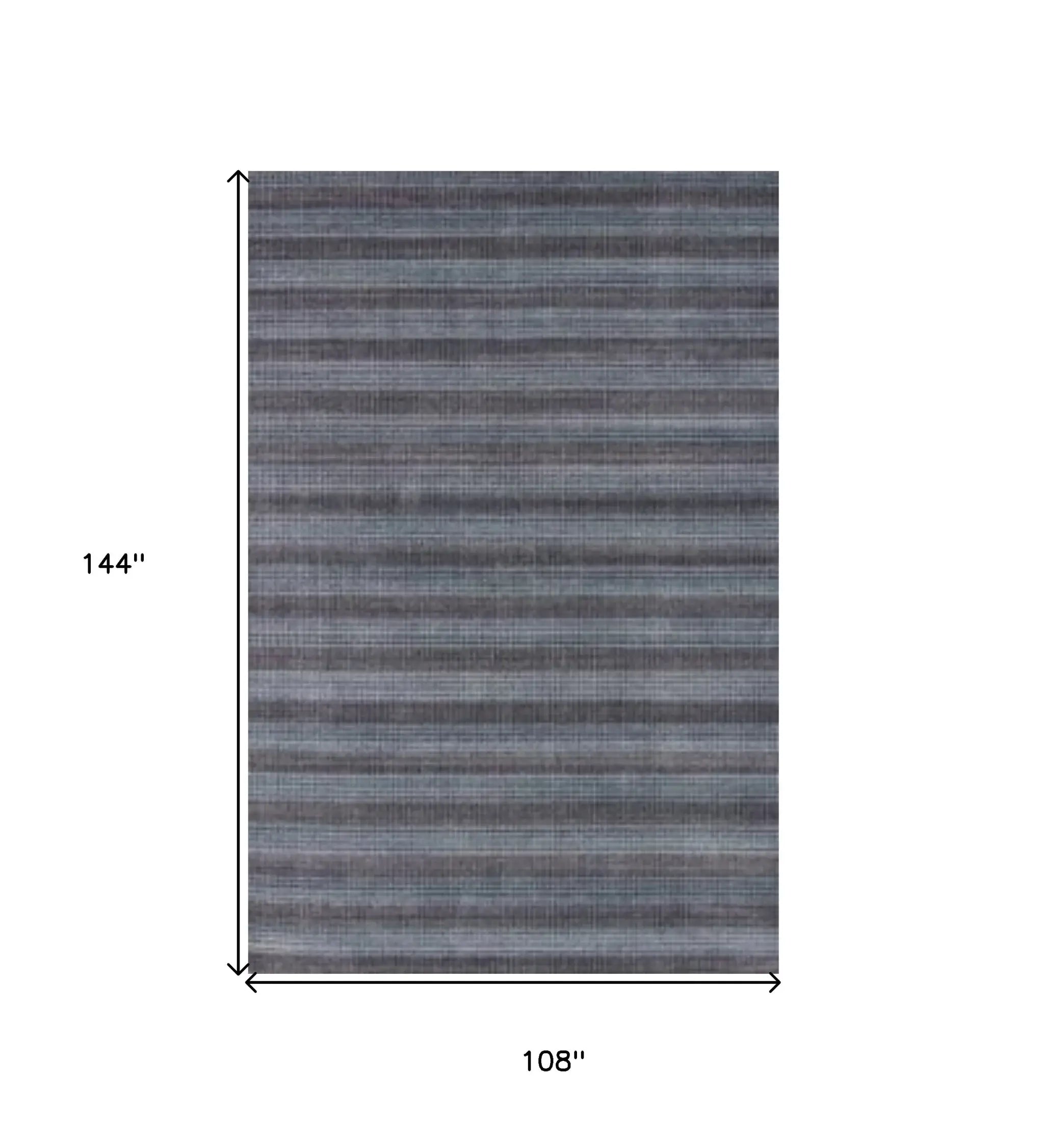 9' X 12' Blue And Black Hand Loomed Area Rug - Homeroots - Flyclothing LLC