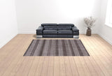 9' X 12' Rust And White Striped Hand Loomed Area Rug - Homeroots - Flyclothing LLC