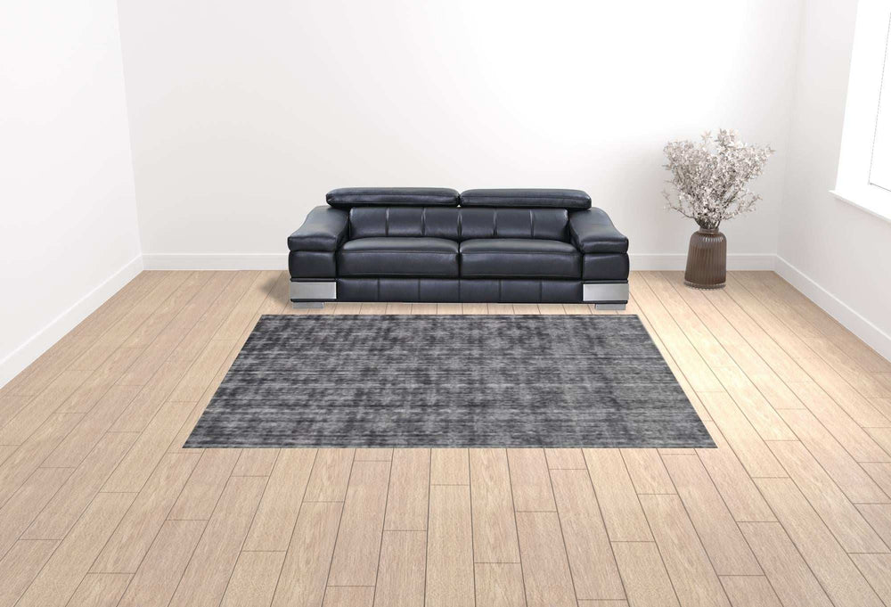 9' X 12' Dark Gery And Silver Ombre Hand Loomed Area Rug - Homeroots - Flyclothing LLC