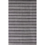 9' X 12' Dark Grey And White Striped Hand Loomed Area Rug - Homeroots - Flyclothing LLC