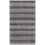9' X 12' Dark Grey And White Striped Hand Loomed Area Rug - Homeroots - Flyclothing LLC