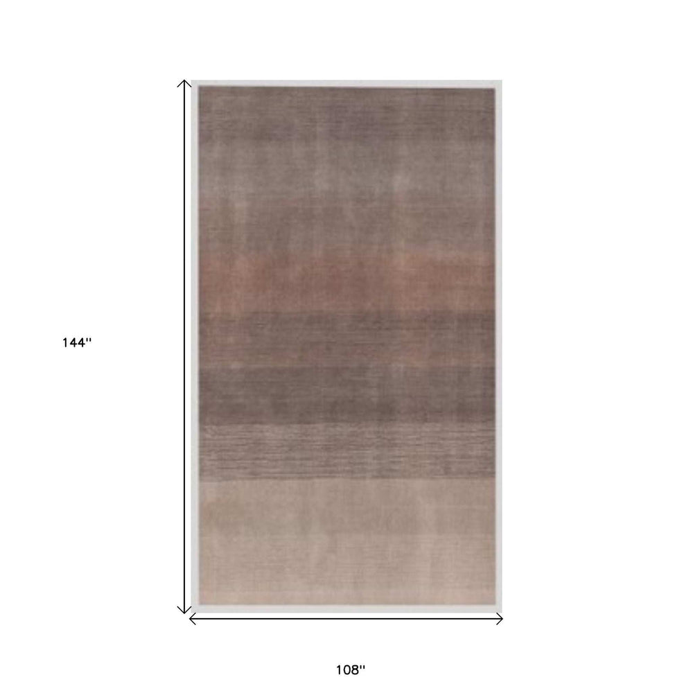9' X 12' Violet Taupe And Brown Ombre Hand Loomed Area Rug - Homeroots - Flyclothing LLC