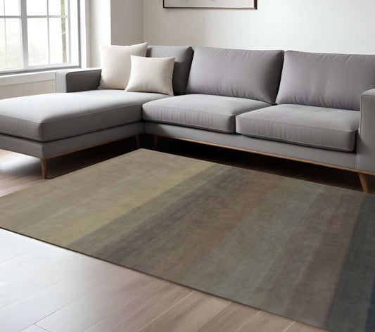 9' X 12' Indigo And Tan Hand Loomed Non Skid Area Rug - Homeroots - Flyclothing LLC